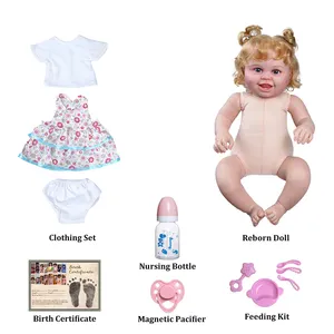 Babeside 20 Inch Cute Realistic Toddler Love Girl Hand-Rooted Hair Baby Doll Silicon Vinyl Baby Reborn Reborn