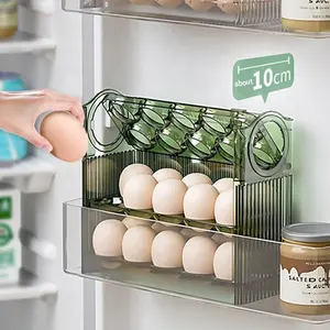 2023 New Hot Sale Foldable 3 Tiers Automatic Rolling Egg Organizer Egg Dispenser Organizers For Home Storage