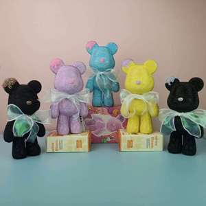 Elarve 18Cm Diy Ornament Handmade Violent Bear Enamel <b>Doll</b> With Sticky Diamond Material Paints Included - Product Image 4