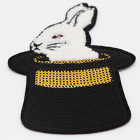 Tout nouveau coeur Sequin Patch fer sur broderie Chenille mignon lapin broderie Patch