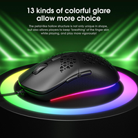 Onikuma CW911 Mouse Gaming Komputer, 7200DPI Optikal USB Mouse Ergonomis Kabel dengan Lampu Belakang 8D Honeycomb Mouse Gaming