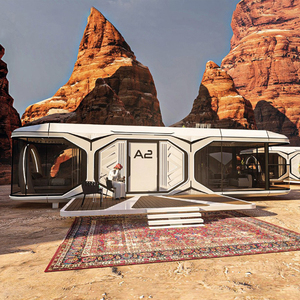 Cabaña prefabricada de manzana para <span class=keywords><strong>tierra</strong></span> sin usar, <span class=keywords><strong>casa</strong></span> de cápsulas, <span class=keywords><strong>casa</strong></span> modular de 2 dormitorios, <span class=keywords><strong>casa</strong></span> inteligente, cápsula espacial pequeña móvil, cápsula para el hogar - Product Image 1