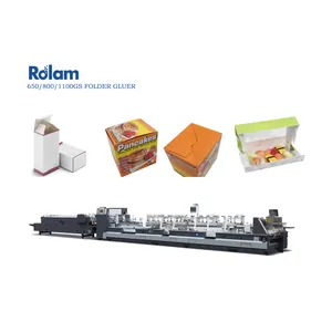 Máquina de colagem e dobramento de caixa de alimentos pré-dobrada Rolam 4 6 Corner Pasta 800GS 720mm Cartão