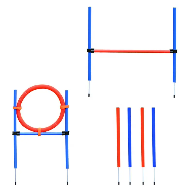 Corso completo di attrezzature per l'allenamento dell'agilità del cane all'aperto con Tunnel della scatola di pausa dei pali del tessuto