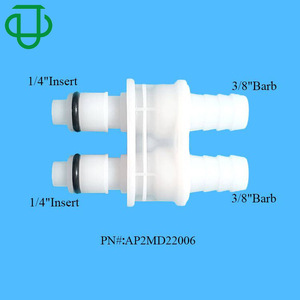 Conector macho de conexión rápida de plástico POM de doble orificio serie APC de 1/4 pulgada con válvula de cierre para tuberías de agua y fluidos - Product Image 4