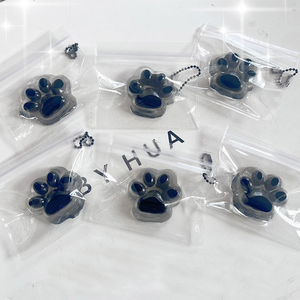 <b>Mini</b> <b>Black</b> Cat Claw Plastic Silicone Squishy Toy Unisex Stress Relief Slow Rising for Friends Gift Office Decor Pendant - Product Image 4