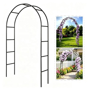 Arco de jardín para plantas trepadoras, soporte decorativo para flores y enredaderas, estante para macetas, soporte para jardín, para bodas y fiestas - Product Image 1