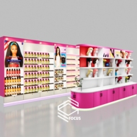 Dernier design de mobilier d'exposition pour la décoration intérieure de magasin de perruques avec présentoirs pour salon de coiffure
