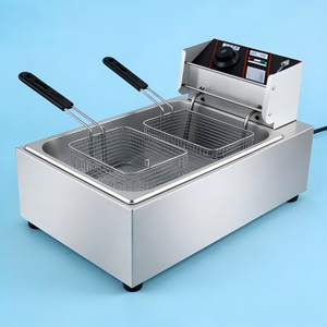 <span class=keywords><strong>Friteuse</strong></span> Électrique Commerciale 12L à <span class=keywords><strong>Cuve</strong></span> Unique, Conception Étendue, avec Deux Paniers pour Poulet et Oden - Product Image 2