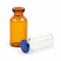 Flacon vide transparent ambré en verre tubulaire pour pénicilline, récipient lyophilisé