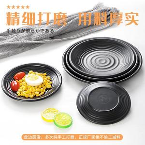 Xiangyuan Melamine <b>Plates</b> Round <b>Black</b> Frosted Commercial Restaurant Use Party Dishes - Product Image 2