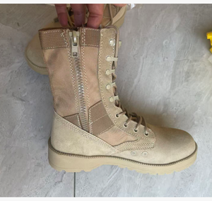 Bottes de désert en cuir de vache TSB15 USA LAMAI LAMAL avec fermeture éclair latérale, pas chères, fabriquées en Chine, bottes d'entraînement pour hommes, marques EMBOSS, légères. - Product Image 1