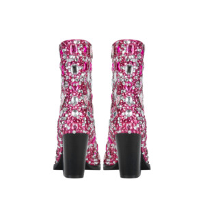 WETKISS 2023 gioielli <span class=keywords><strong>rosa</strong></span> lussuosi strass intarsio a mano punta a punta tacco alto stivali occidentali stivali per donne e ragazze - Product Image 5