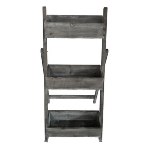 Supporto Verticale per Piante a 3 Ripiani in Legno Massiccio - Contenitore <span class=keywords><strong>da</strong></span> <span class=keywords><strong>Giardino</strong></span> Durevole per Fiori e Piante, Portafiori, Personalizzabile - Product Image 5