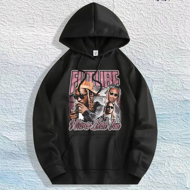 US Local Warehouse: 100% Cotton Retro Rap Album Graphic Hoodie, 7 Colors