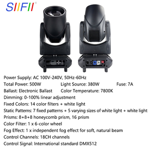 Luce Professionale da Palco per DJ 2026, Sharpy Beam 380W 14R, Testa Mobile per Bar, <span class=keywords><strong>Club</strong></span> ed Eventi al Chiuso - Product Image 2