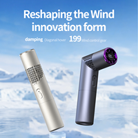 Hxtc88 Mini ventilateur turbo portatif rechargeable par USB avec affichage numérique de la vitesse (1-100), batterie 2000 mAh, idéal pour les voyages en extérieur