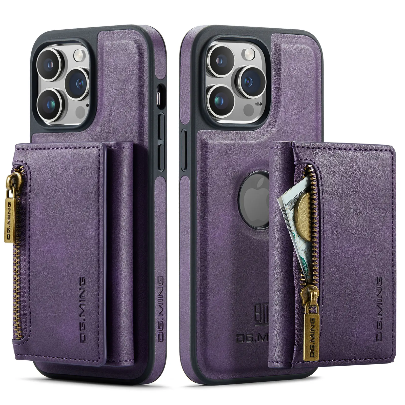 Leyi Leather Phone Case carregamento sem fio Flip Wallet Rfid Blocking Card Holder Cases para iphone 15 para samsung s24 capa