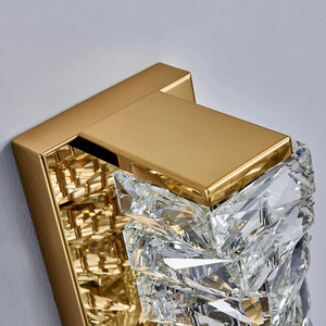 Aplique de pared dorado moderno con luces de cristal de pared para dormitorio lampara de pared de cristal para ba - Product Image 2