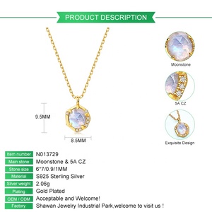 Collar de piedras preciosas naturales clásicas, joyería de plata de ley 925 con piedra lunar africana