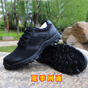 Zapatos de Seguridad de Cuero Negro para Hombre, de Caña Baja, Transpirables, Antideslizantes, para Trabajo, Patrulla, Deporte Casual, Ligeros, para Entrenamiento al Aire Libre - Product Image 5