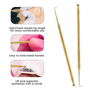 Separador de Pestañas Dorado en Oferta, Herramientas para Lifting de Pestañas, Empaque Personalizado, Aislador de Pestañas con Impresión de Pestañas, MOQ Bajo, Marca Privada, Bahasa Pro - Product Image 1