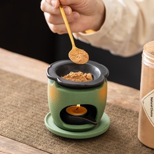 Quemador de Aromaterapia de Cerámica de <span class=keywords><strong>la</strong></span> <span class=keywords><strong>Dinastía</strong></span> Tang, Lámpara a Prueba de Llamas para Incienso, Aceite Esencial en Polvo, Sándalo, Agarwood, Calmante para el Hogar - Product Image 3