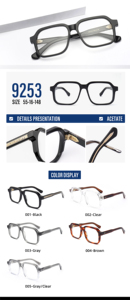 Occhiali da vista unisex con montatura in acetato retrò a ponte singolo, ultimo design, pronti per la spedizione - Product Image 3