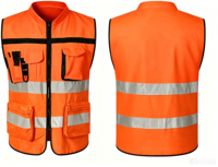 Veste de sécurité haute visibilité avec logo personnalisé, multi-poches, taille S-5XL, uniforme de travail pour ingénieur, gilet de sécurité haute visibilité avec poche