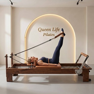 Equipo de Pilates Reformer de Madera de Nogal de Grado Comercial Queenlife, Juego de 5 Piezas, Paquete Completo para Estudio de <span class=keywords><strong>Yoga</strong></span> - Product Image 3