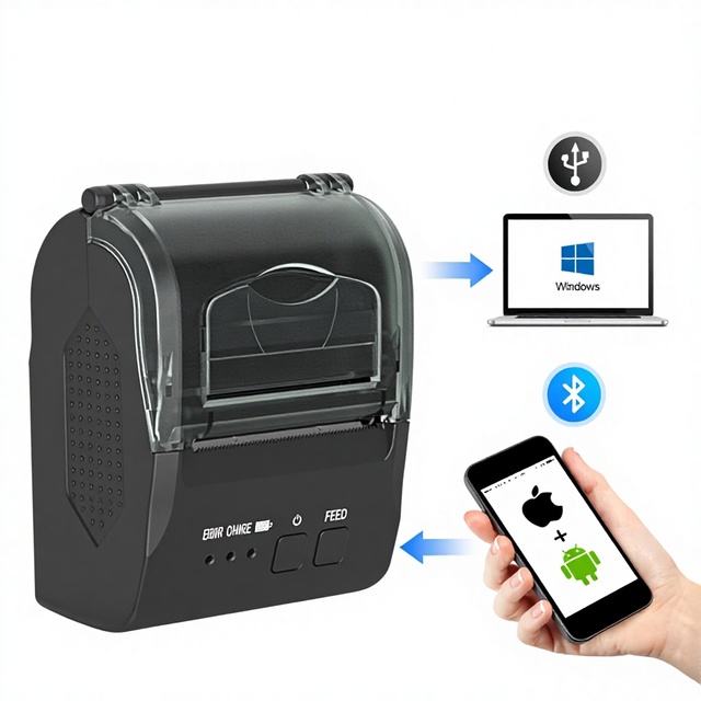 Portable Mini Handheld Thermal Receipt Printer 58mm/80mm Blue Tooth Wireless Multi-Interface USB/Ethernet for POS Systems