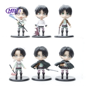 6 unids/set colección adornos Attack on Titan figuras Eren Mikasa juguetes figura Anime - Product Image 1