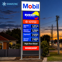 Affichage numérique des prix à commande à distance, design moderne, panneau LED extérieur étanche pour stations-service