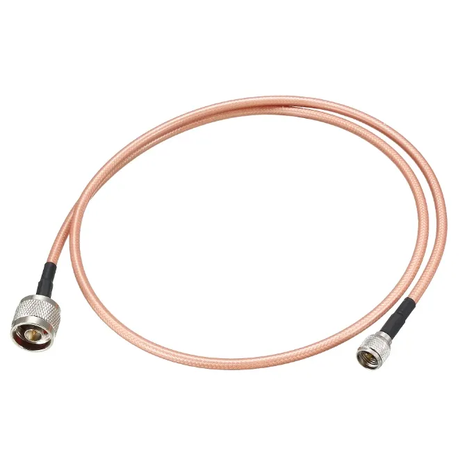 Conector de cable coaxial RF N macho a mini UHF macho para cable RG142
