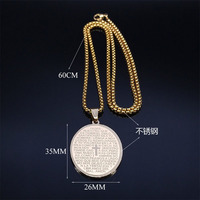 Bijoux personnalisés à thème religieux en dropshipping, Collier pendentif croix chauve-souris avec verset biblique en acier inoxydable, Bijoux de mode, Crucifix