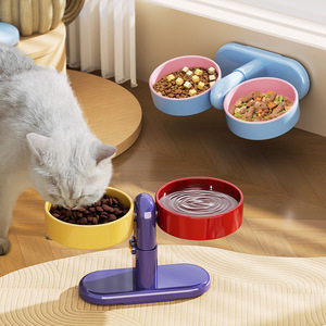 Comedero Doble para Mascotas con Ventosa, Montaje en Pared, Giratorio, Antideslizante, para Perros y Gatos, Fácil de Limpiar, Forma Redondeada - Product Image 3