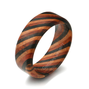 ジェントデス ジュエリー カスタマイズ可能なジュエリー 8mm 天然木リング 鉄木リング、レッドサンダルウッドリング、アフリカンブラックウッドリング メンズ向け - Product Image 1