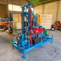 Foreuse de puits d'eau sur roues RJ150 25HP à bas prix, machine de haute qualité pour une profondeur de 150m, idéale pour les opérateurs de plateformes agricoles
