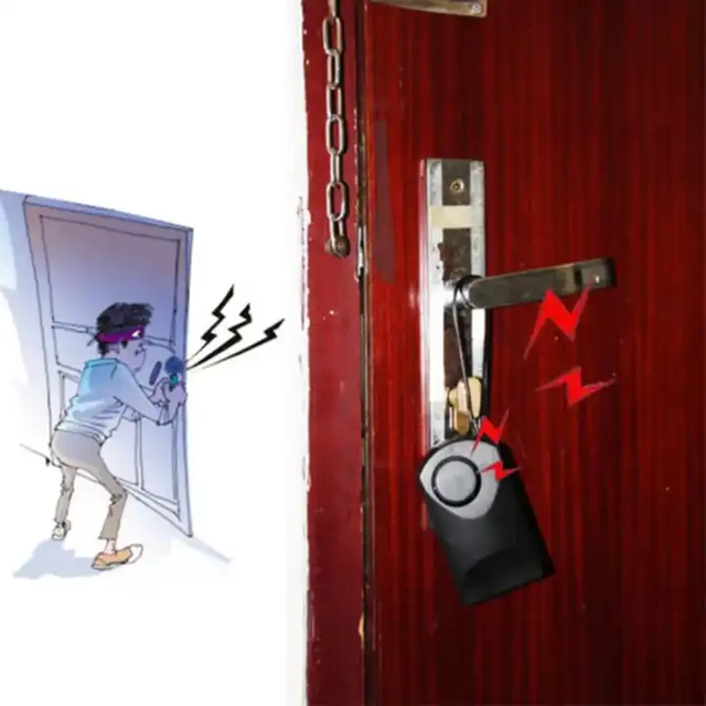 120db Wireless Touch Sensor Security Alarm Loud Door Knob Entry Alert Anti Theft Scaring Hotel Travel Safety Siren