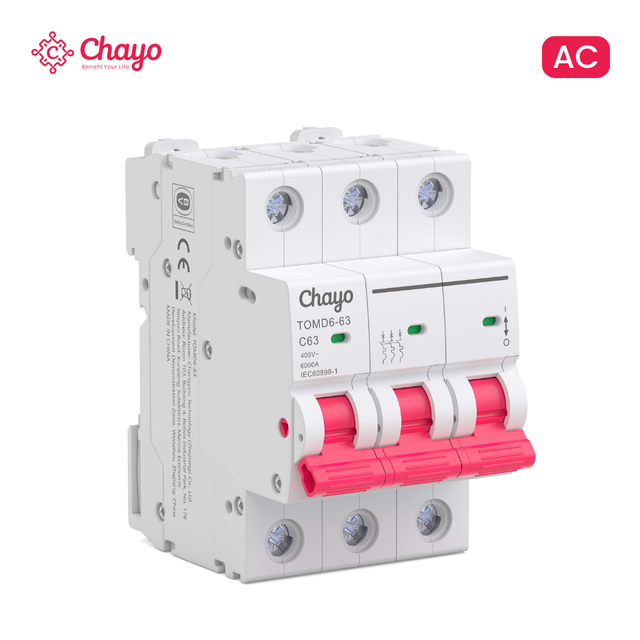 3P AC MCB 6kA 63A Miniature Circuit Breaker CE Certificate with Overcurrent protection for Home/commercial Application Chayo