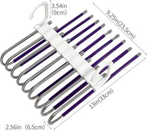 Perchas Multifuncionales Ahorradoras de Espacio 6 en 1 para Pantalones, Bufandas y Ropa, Plegables, de Acero Inoxidable, Multi-Nivel - Product Image 5