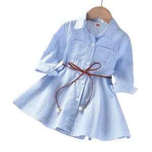 WEN-vestido informal a rayas para niña, moda de otoño y primavera para niña