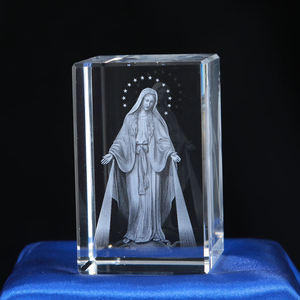 Piccolo ponte personalizzazione all'ingrosso <span class=keywords><strong>divinità</strong></span> 3d incisione Laser religione artigianato di cristallo nuovo Design Premium cubo di cristallo - Product Image 6