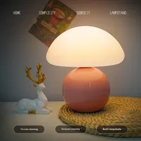 Lampe de Chevet Vintage Haut de Gamme Crème Ins Style Moderne pour Chambre, Lampe de Table Champignon en Céramique Décorative pour Bureau