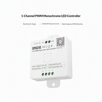 Contrôleur de gradation LED monochrome PWM 1 canal haute fréquence avec télécommande RF 2.4G pour éclairages de scène et accessoires d'éclairage