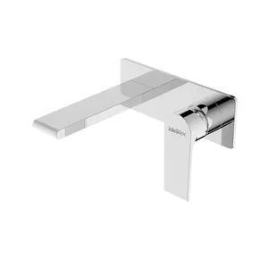 Grifo de lavabo de baño montado en la pared Ares Idealex, mezclador de agua fría y caliente, grifo de lavabo de baño de cascada