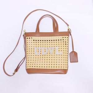 Sac fourre-tout personnalisé en bambou tressé écologique pour femme, idéal pour l'été, la plage, les vacances, avec fermeture éclair, portable, pour voyage, logo DIY Keymay - Product Image 6