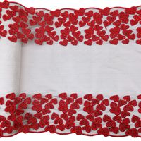 28CM Intensive Eyecatching Rouge Coeur Forme Brodé Dentelle Garniture pour Dames Sexy Lingerie