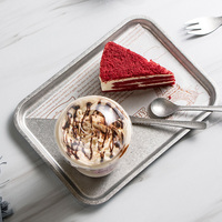 Tasse à café vintage couteau fourchette cuillère ensemble plateau à dessert en acier inoxydable 304 pour café et snack plats et assiettes