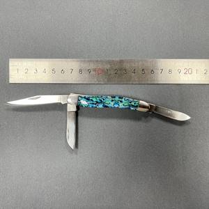 रेसिन हैंडल के साथ तेज और क्लिप प्वाइंट ब्लेड 2 ब्लेड एडc पॉकेट चाकू शिकार और मछली पकड़ने वाली विंटेज शैली ट्रेपर फोल्डिंग चाकू - Product Image 6